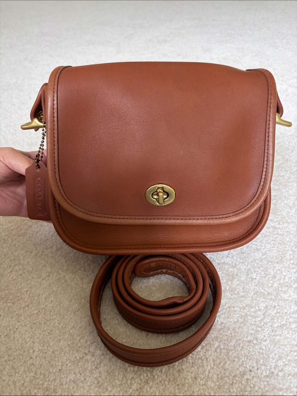 Vintage coach legacy trail bag British tan 9965